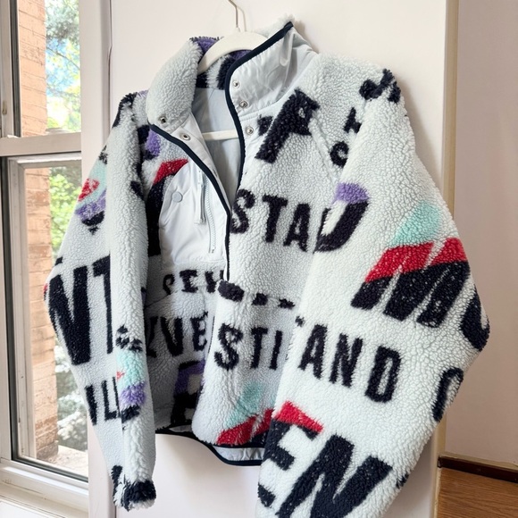 New Free People Hit The Slopes Printed Fleece Pullover Jacket Logo FP Movement - Picture 6 of 10